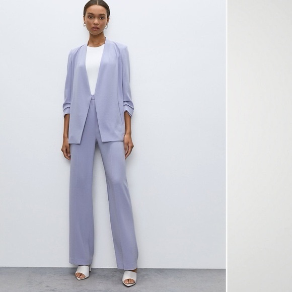 Babaton | Aritzia Serif Light Blue Elastic Waist Wide-Leg Pants Medium - Picture 13 of 13